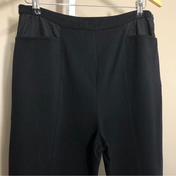 Talbots Pants Womens Medium Black Quilted Front Seam Ankle Size Zip Equestrian - Picture 2 of 8
